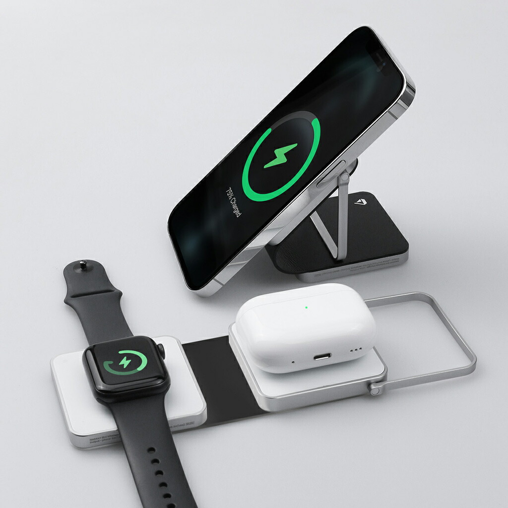 楽天市場】【HACRAY公式】本革 2in1 折りたたみワイヤレス充電スタンド