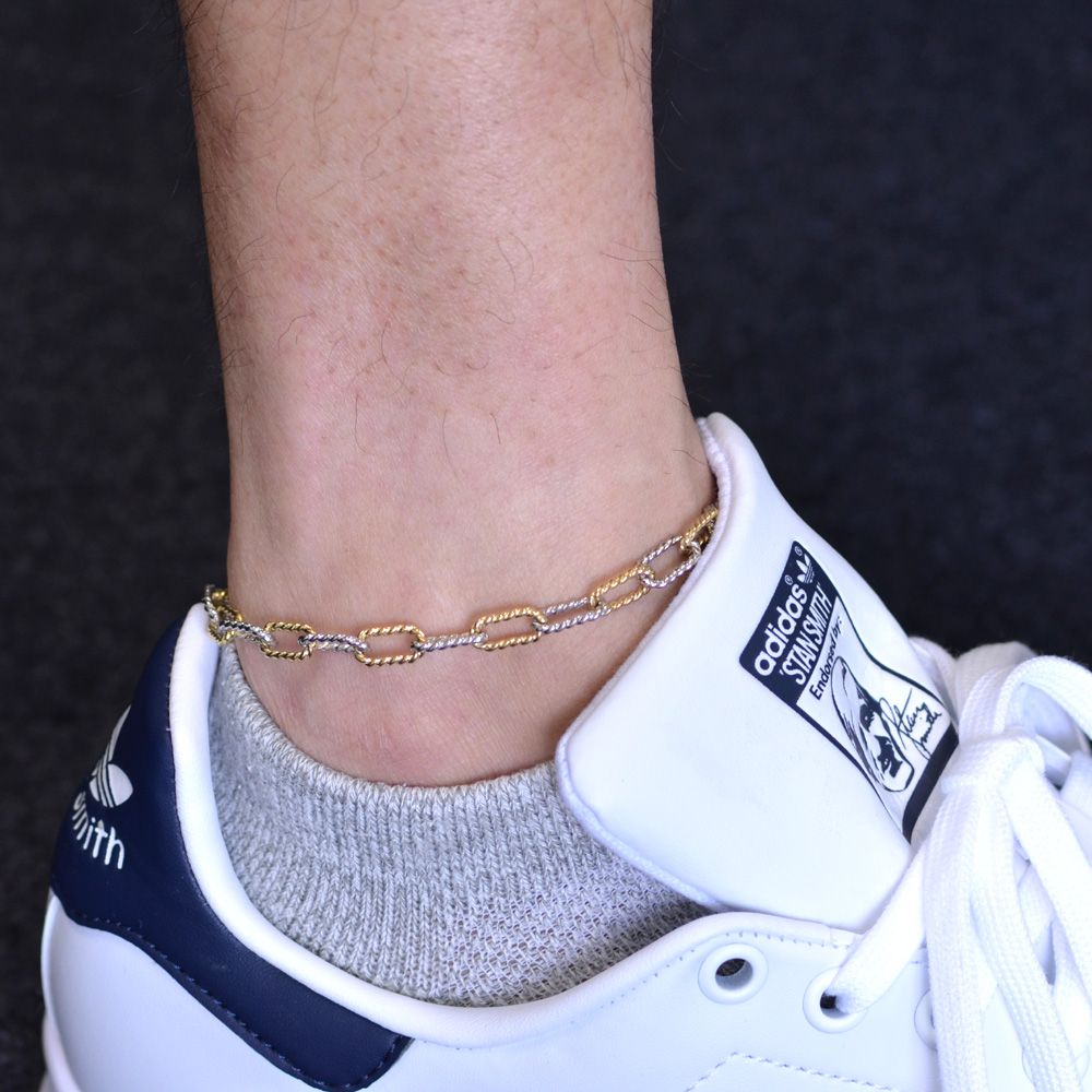 楽天市場】アンクレット メンズ K18 18K ゴールド プラチナ コンビ