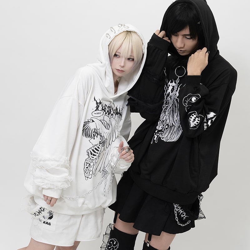 楽天市場】肋骨天使 パーカー 長袖 原宿 原宿系 ファッション