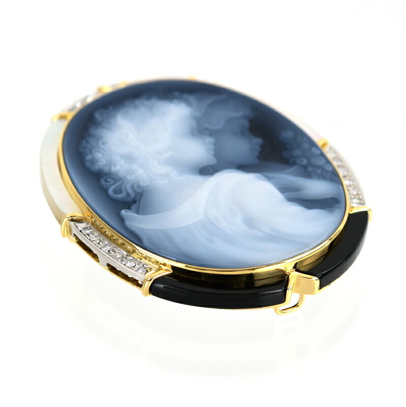 楽天市場】カメオ ブローチ ペンダントトップ 2way シェル オニキス