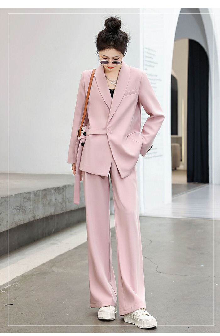 楽天市場】パンツスーツ セットアップ レディース 2点セット 結婚式