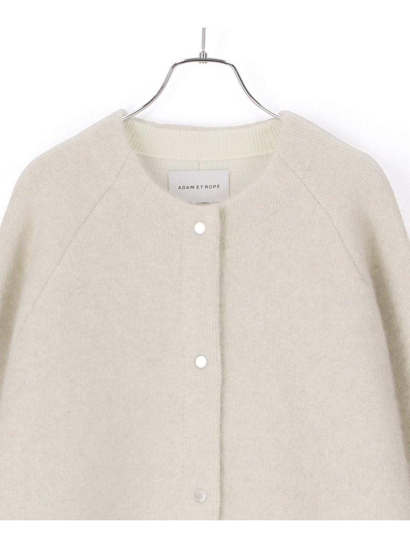 楽天市場】ダブルフェイスファーミドルニットカーディガン ADAM ET