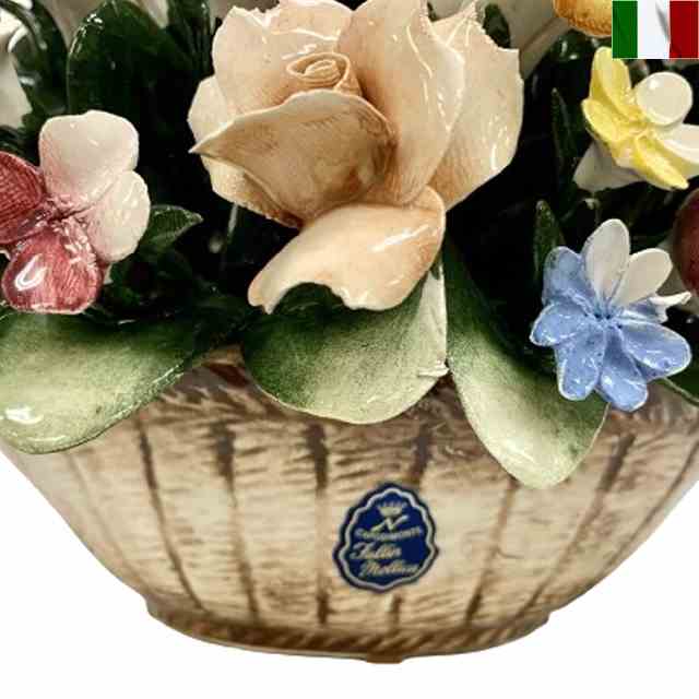楽天市場】陶花 置物 陶器 花 イタリア オーナメント クラシック