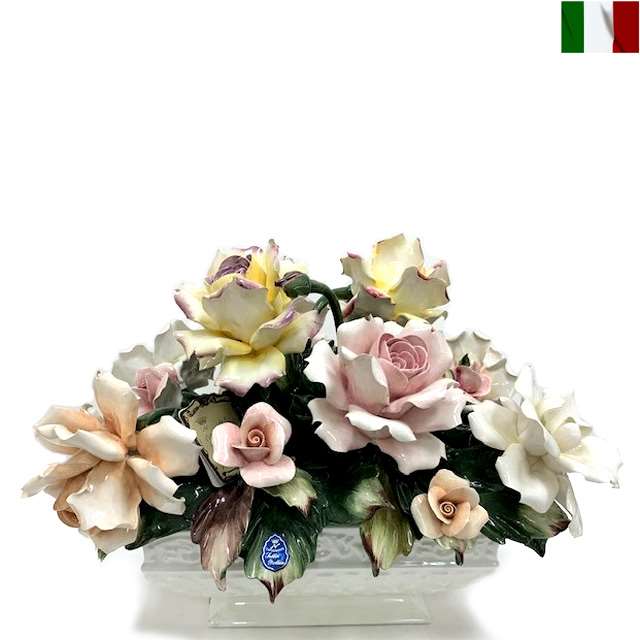 楽天市場】陶花 置物 陶器 花 イタリア オーナメント クラシック