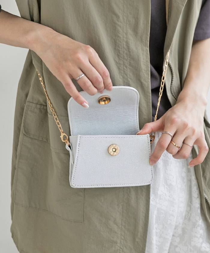 楽天市場】メタリック ラメ マルチ ミニ ショルダー バッグ キラキラ