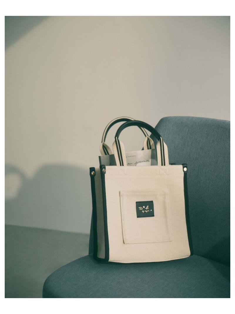 楽天市場】ロゴ レザーネーム ミニ トートバッグ To b. by agnes b