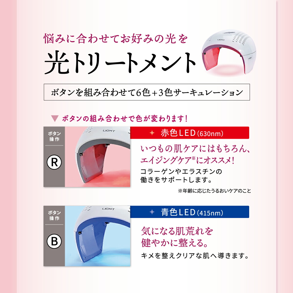 楽天市場】【訳あり 難あり品 傷】 LED美容ライト プレミア 6色+3色