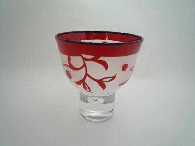 楽天市場】会津塗 漆芸ガラスぐい呑み 漆彫刻 朱《日本酒 ワイン用の