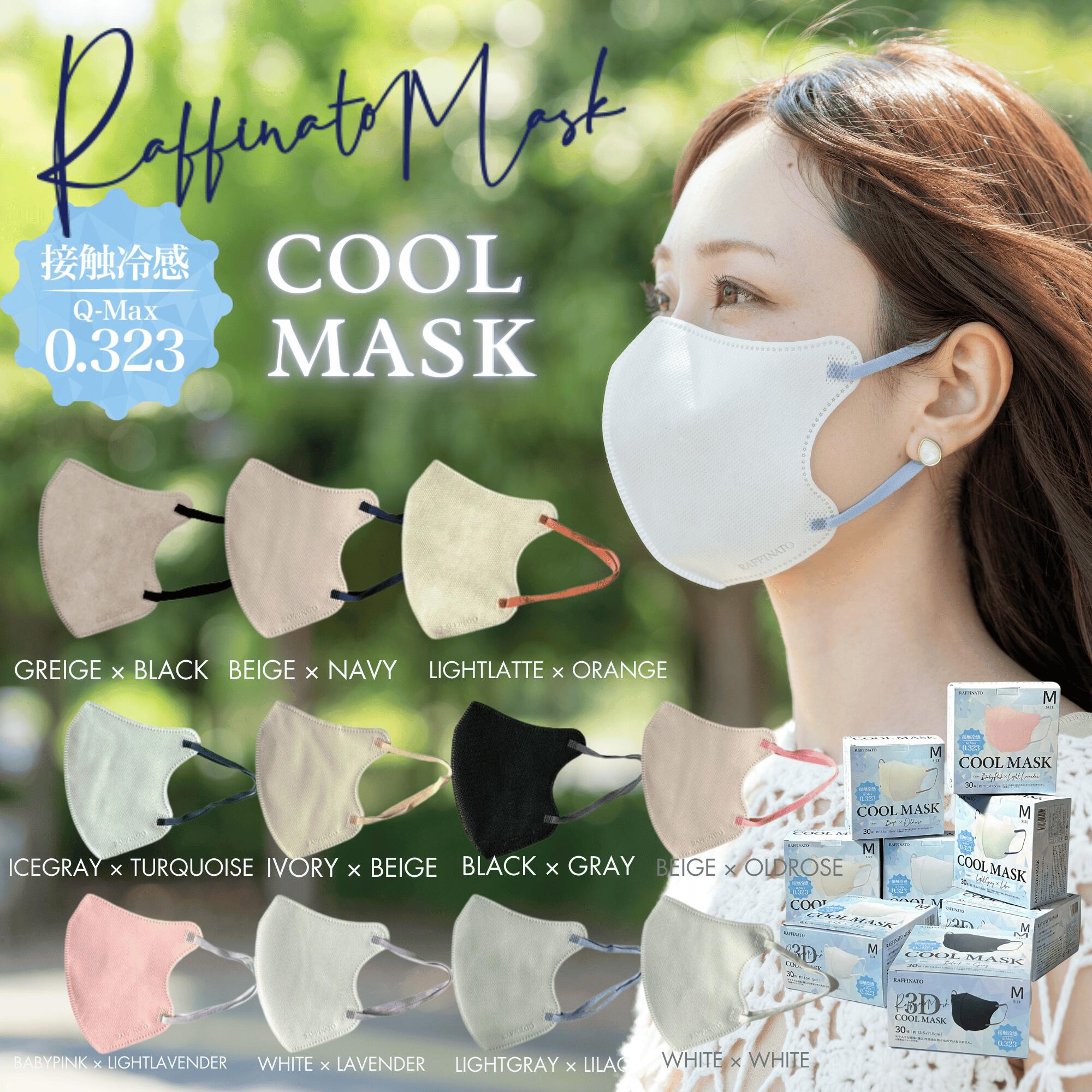 楽天市場】冷感 0.323 バイカラー 不織布 立体3Dマスク 30枚入 箱入