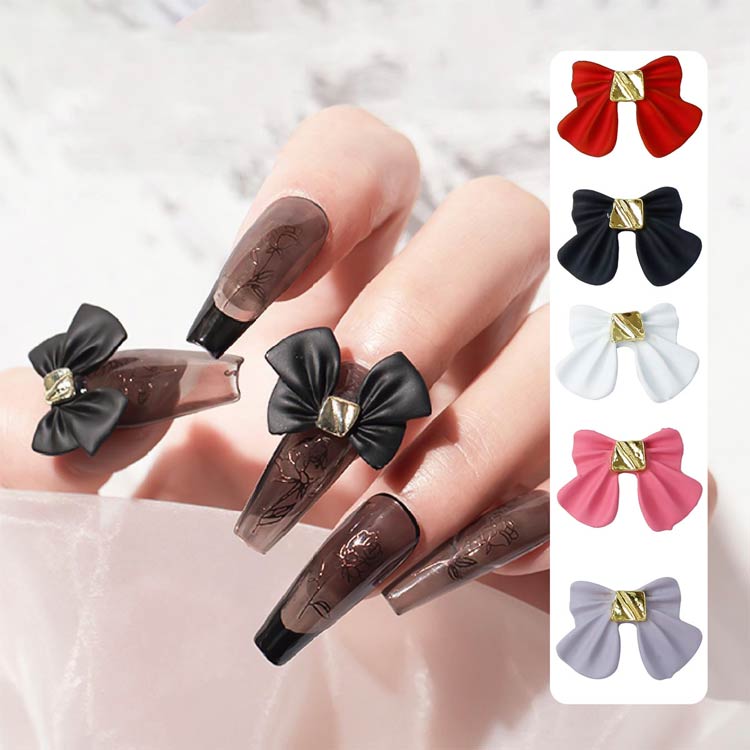 楽天市場】ガーリー マットリボン ネイルパーツ 白 リボン 赤 ブラック