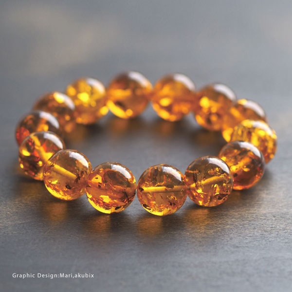 ☆天然☆ バルト海産 天然アンバー 琥珀 蜜蝋 ブレスレット
