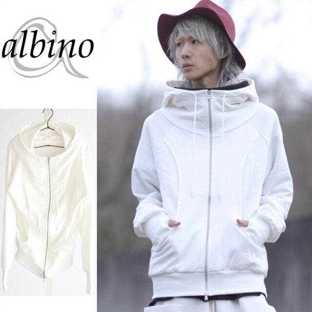 楽天市場】【albino】ビッグフード×ボリュームネックダブルZIPパーカー