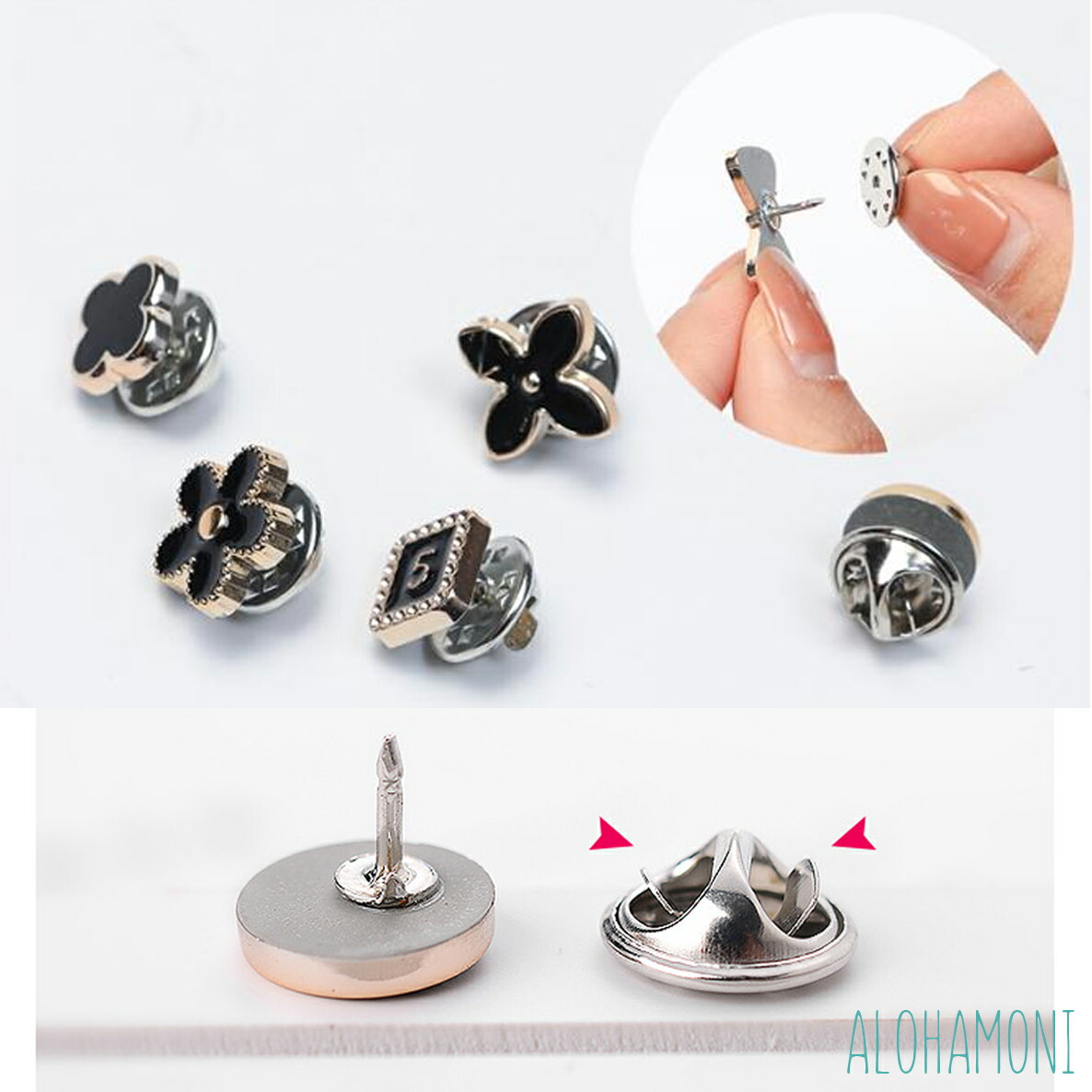 楽天市場】ブローチ タックピン 10個 セット マグネット ピンブローチ