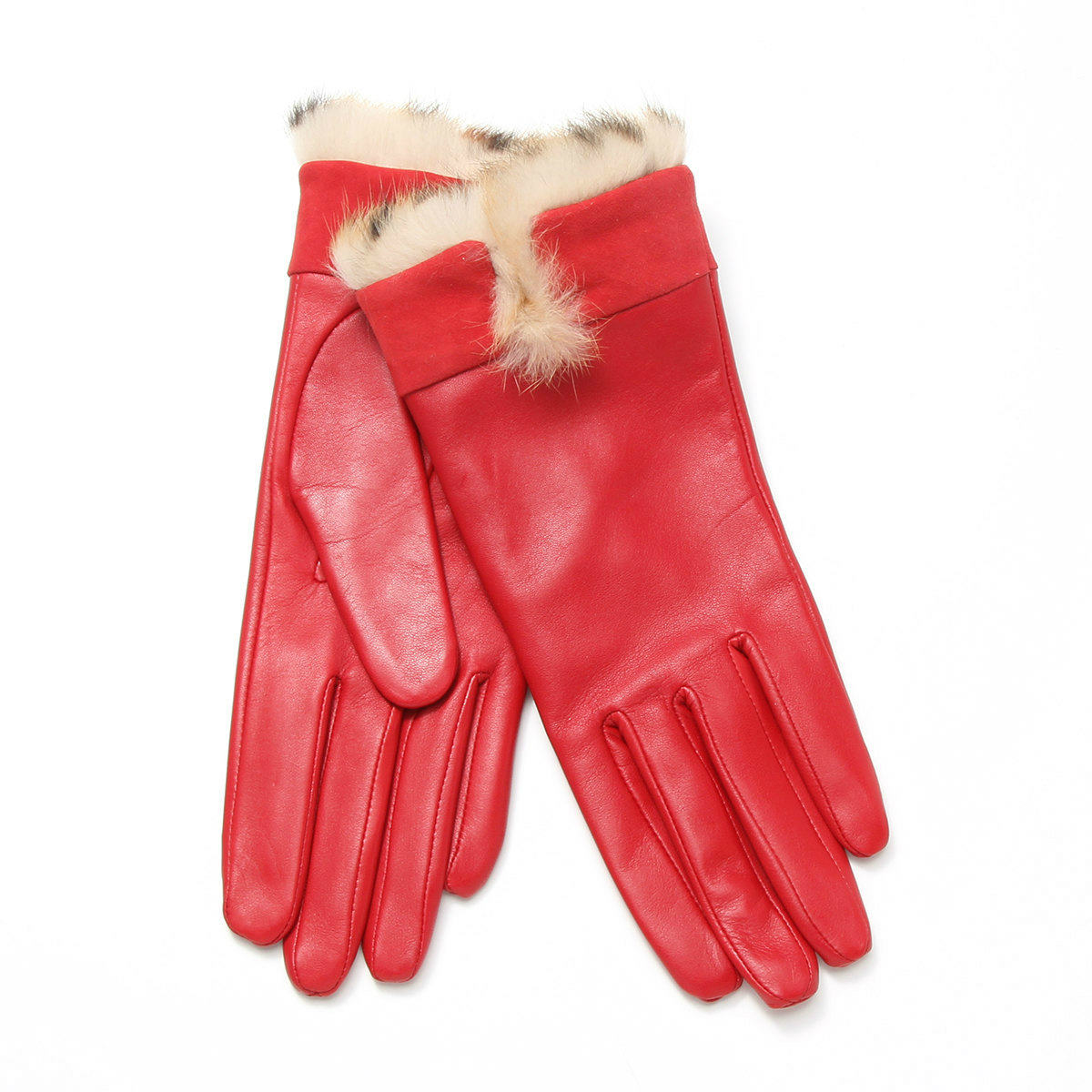 楽天市場】レディース 革手袋 羊革 レッキスファー ラビットファー