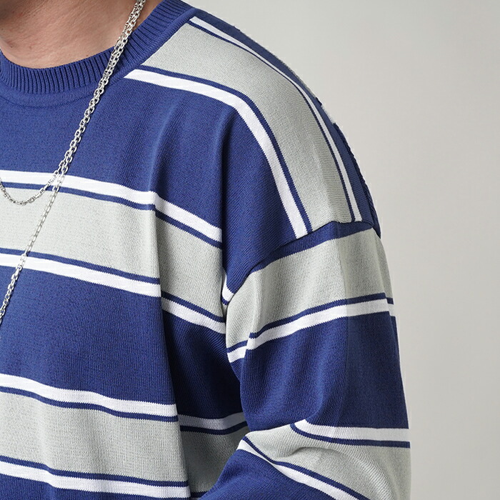 楽天市場】NASTOYS ナストイズ /「Border Crew Neck L/S Knit / NAVY