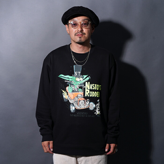 楽天市場】NASTOYS ナストイズ / 「NASTOYS RODDER Crew Sweat / BLACK