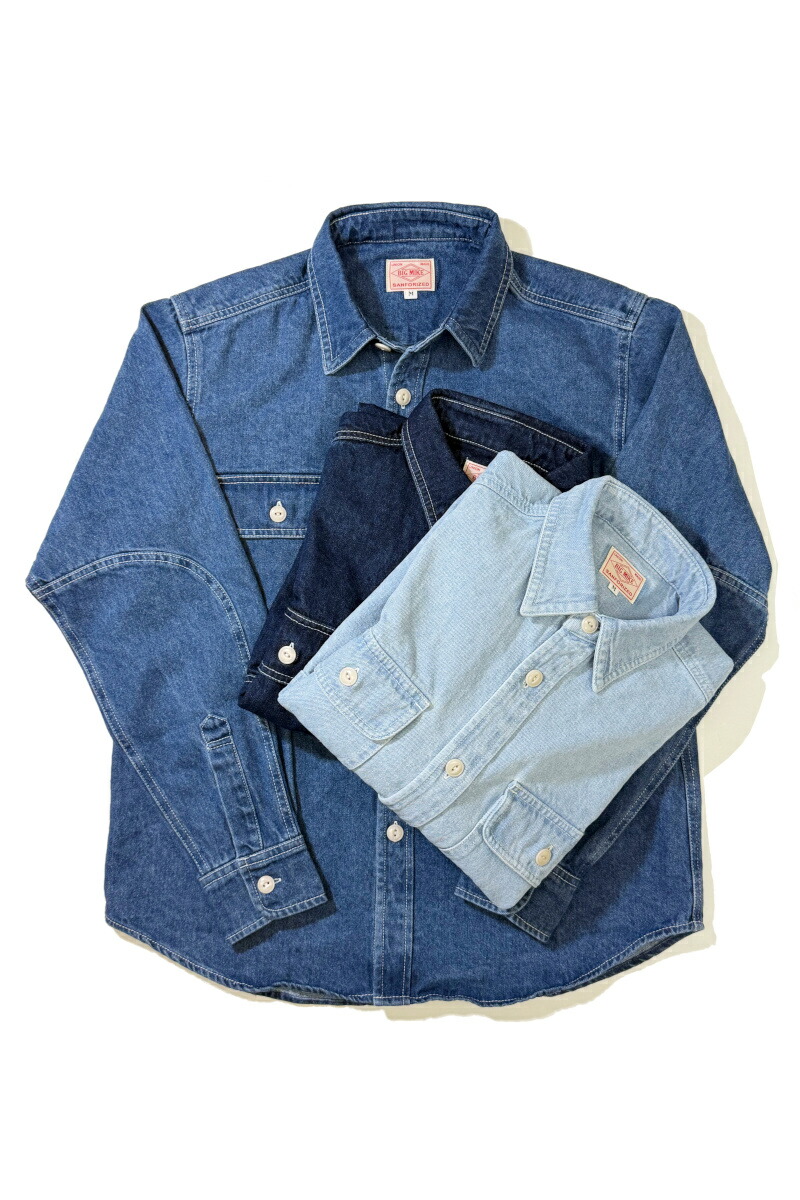 楽天市場】【 BIG MIKE ： 3色 ウォッシュド デニム L/S シャツ