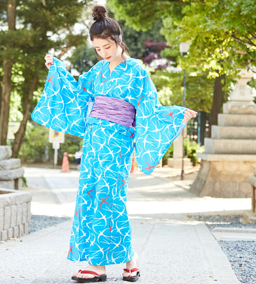楽天市場】浴衣セット / CUBE SUGAR ブルーツバメ柄浴衣(1色