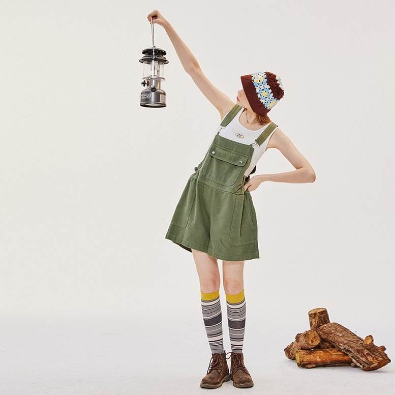 楽天市場】ショートオーバーオール オールインワン レディース