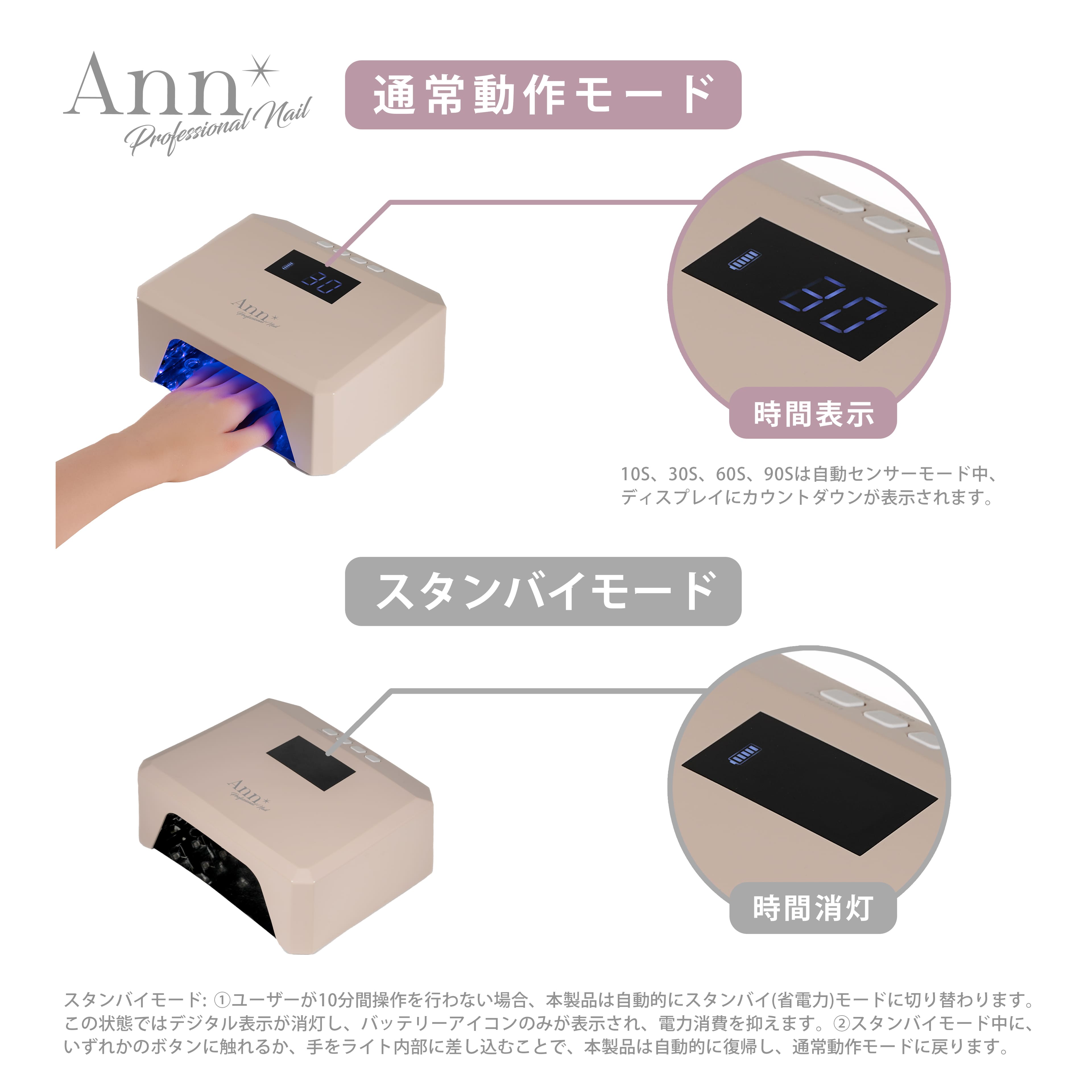 楽天市場】Ann professional 【公式】コードレスLED&UVライト プレーン