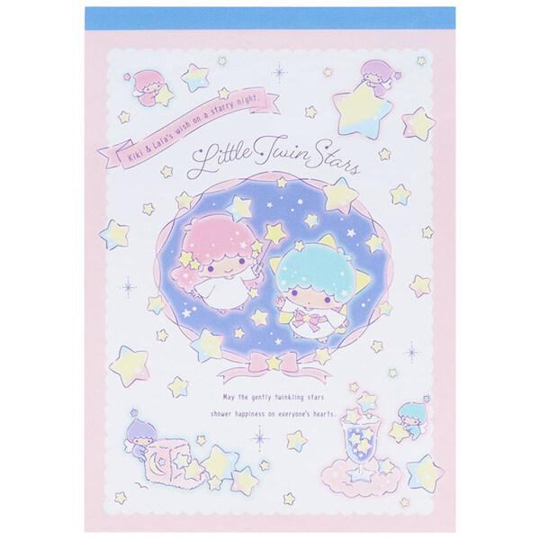 楽天市場】リトルツインスターズ メモ A6 夜空 キキララ 4柄×各20枚