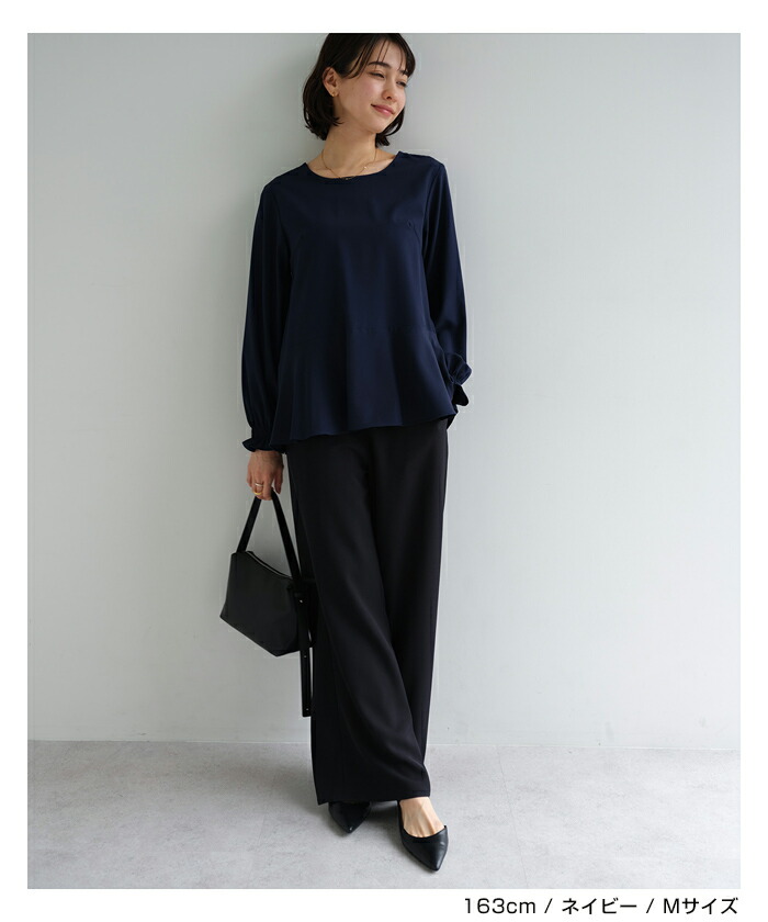 楽天市場】evernavy エバーネイビー ペプラム ブラウス レディース