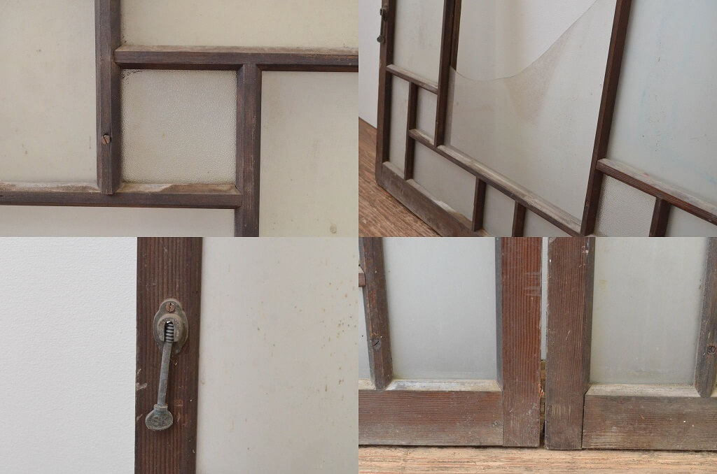 楽天市場】▽現状販売▽ アンティーク建具 ガラス窓 2枚セット 引き戸