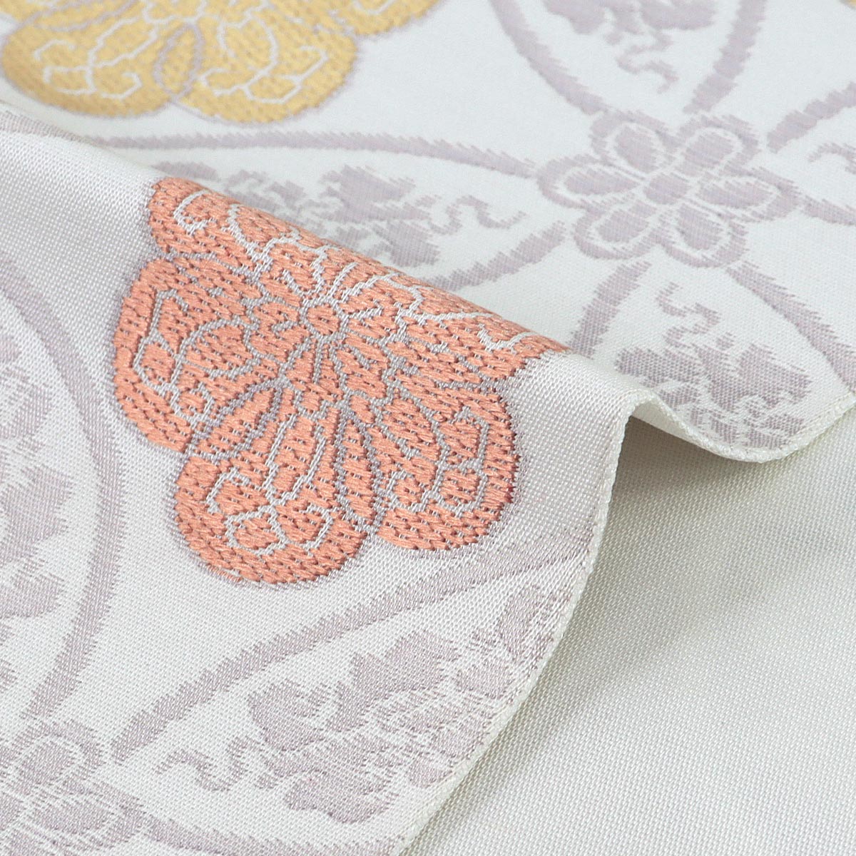 楽天市場】袋帯 -52A- 西陣織 山下弘蔵 本袋帯 六通柄 正絹 絹100% 白