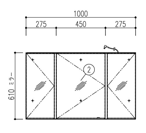 楽天市場】LIXILルミシスフェイスフルライト付3面鏡ML5