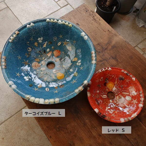 楽天市場】貝殻の洗面ボウル Lサイズ φ450貝殻 リゾート風 オリジナル