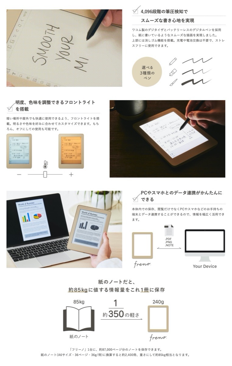 楽天市場】キングジム FRN10 デジタルノート Freno フリーノ マット