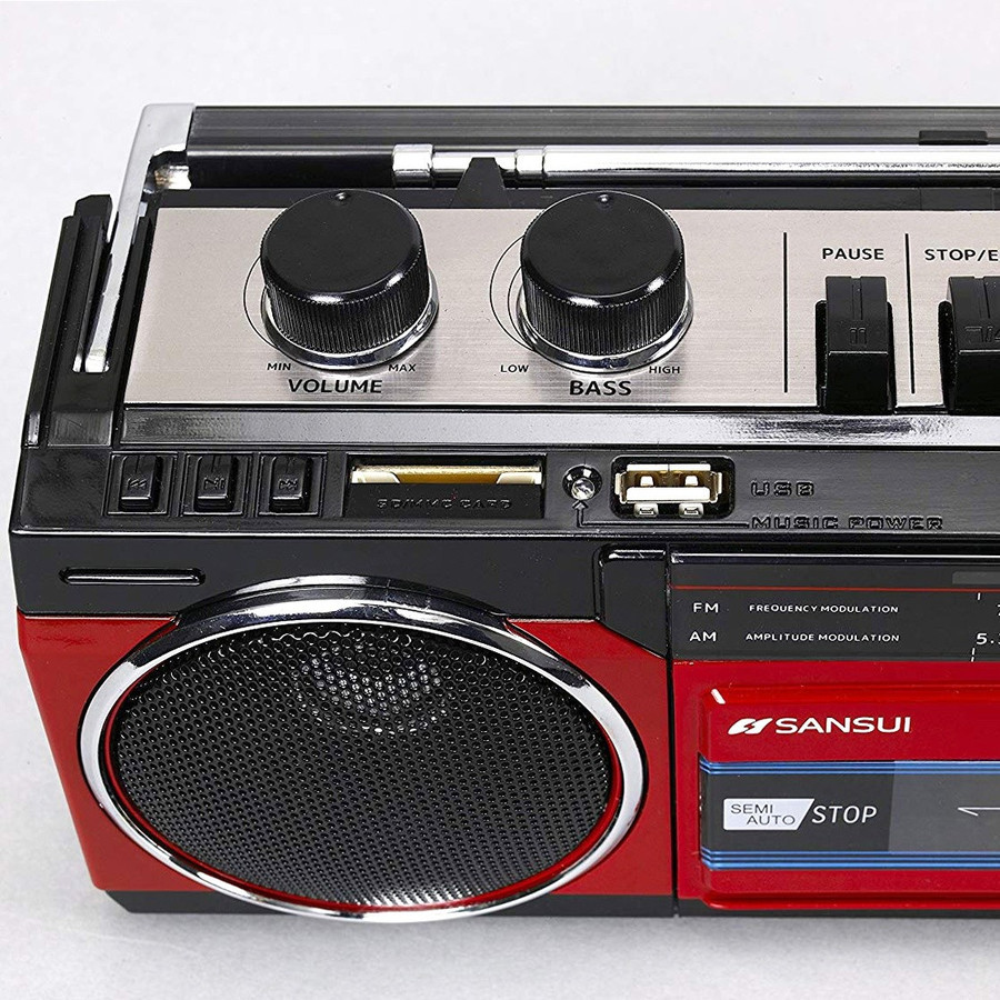 楽天市場】SANSUI ブルー SCR-B2 BL カセットテープレコーダー レトロ