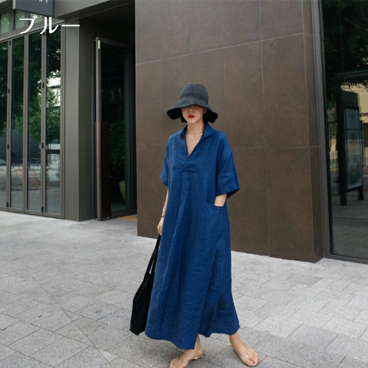 楽天市場】＜一部即納＞Vネック ワンピース 通気性がよ Tシャツ