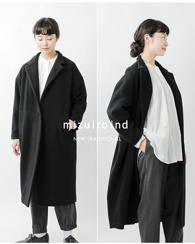 楽天市場】ミズイロインド mizuiro ind スタンドカラー コート ウール