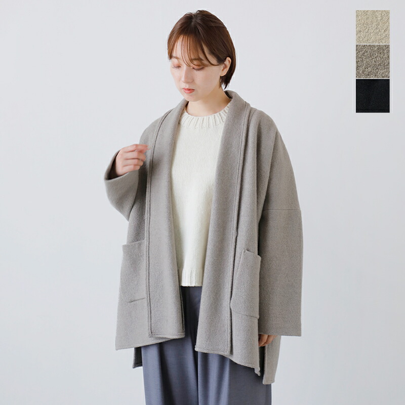 楽天市場】evam eva エヴァムエヴァ プレス ウール ローブ e253k092