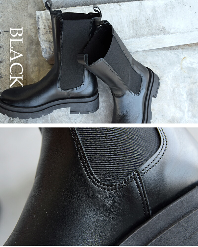 楽天市場】eness エネス レザー サイドゴア ミドル チェルシー ブーツ