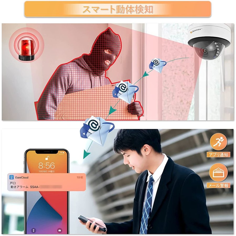 楽天市場】防犯カメラ 屋外 ワイヤレス ドーム型防犯カメラ wifi 500万