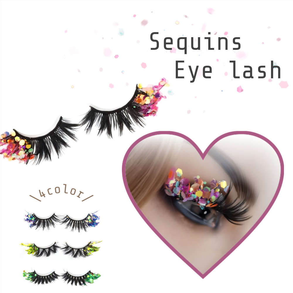 オリジナルスワロフスキー付睫毛Jewelled EyeLash 七色 オリジナル