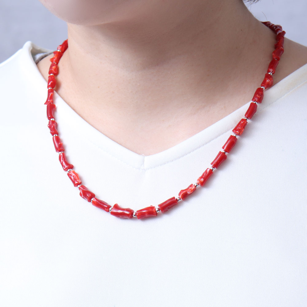 楽天市場】≪1年保証付き≫ 日本産血赤珊瑚＜枝＞K18ホワイトゴールド