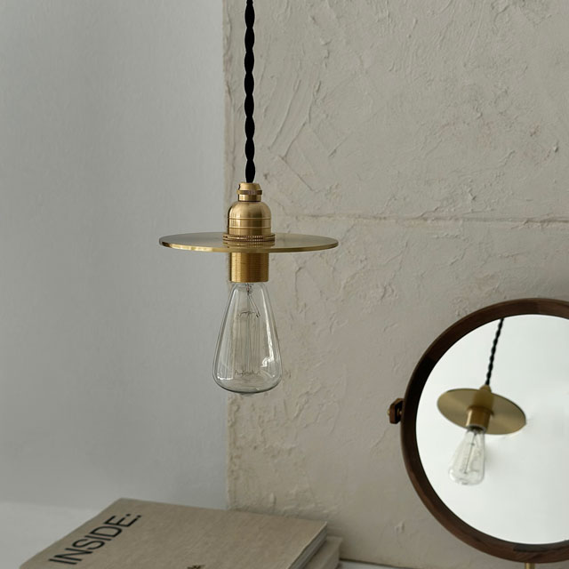 楽天市場】真鍮 フラットシェード ペンダントライト 12cm 口金E17【ART