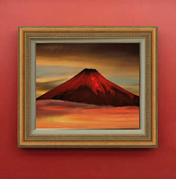 楽天市場】【油絵 直筆仕上げ】赤富士(2) F8サイズ 額入り