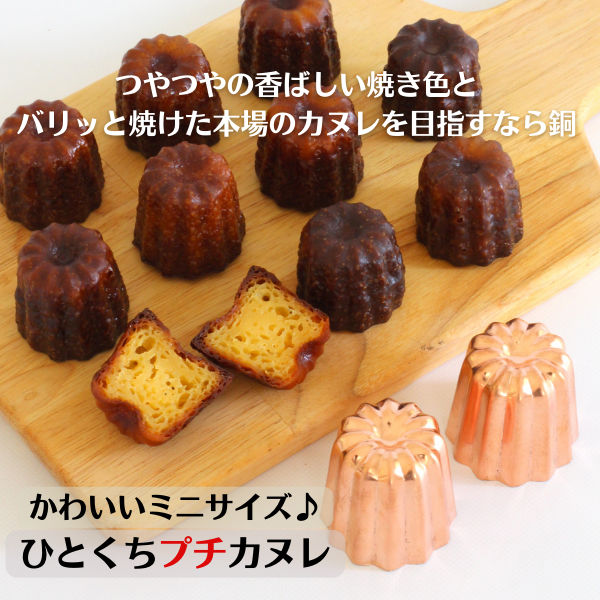 楽天市場】銅 カヌレ型 プチ 浅井商店オリジナル ひとくちミニサイズ