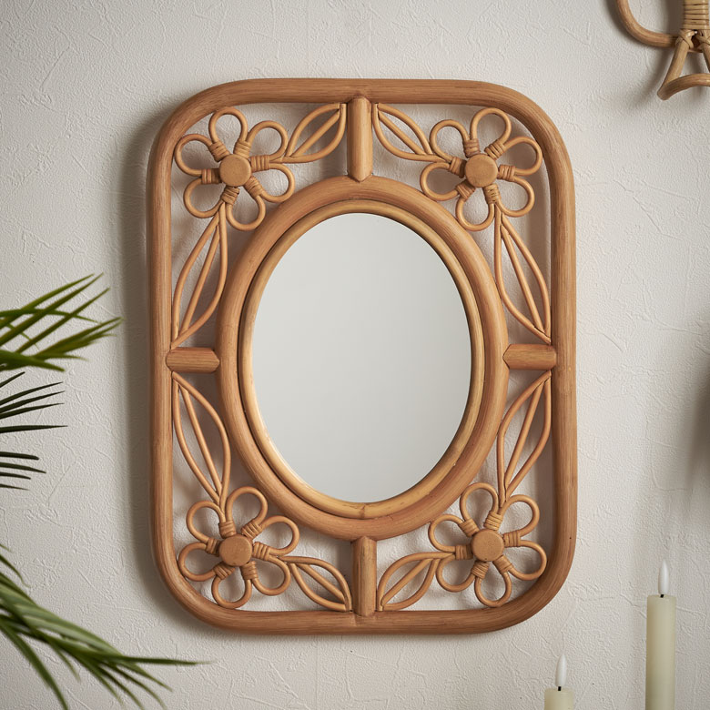 楽天市場】【SALE期間限定20%OFF】 ミラー 鏡 ラタン 籐 取り付け用