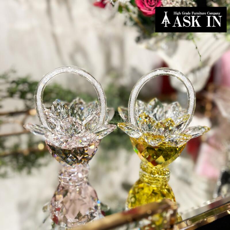 楽天市場】ガラス ガラス細工 クリスタル 置き物 置物 花 蓮 蓮の花