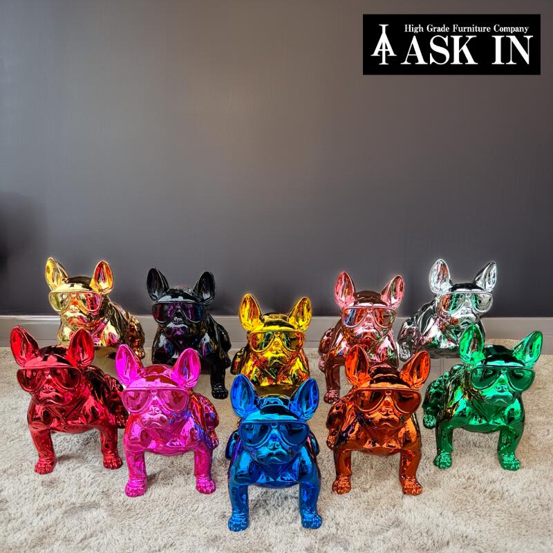 昭和レトロポップヴィンテージ イヌ 犬 置物 ブルー オブジェ 貯金箱