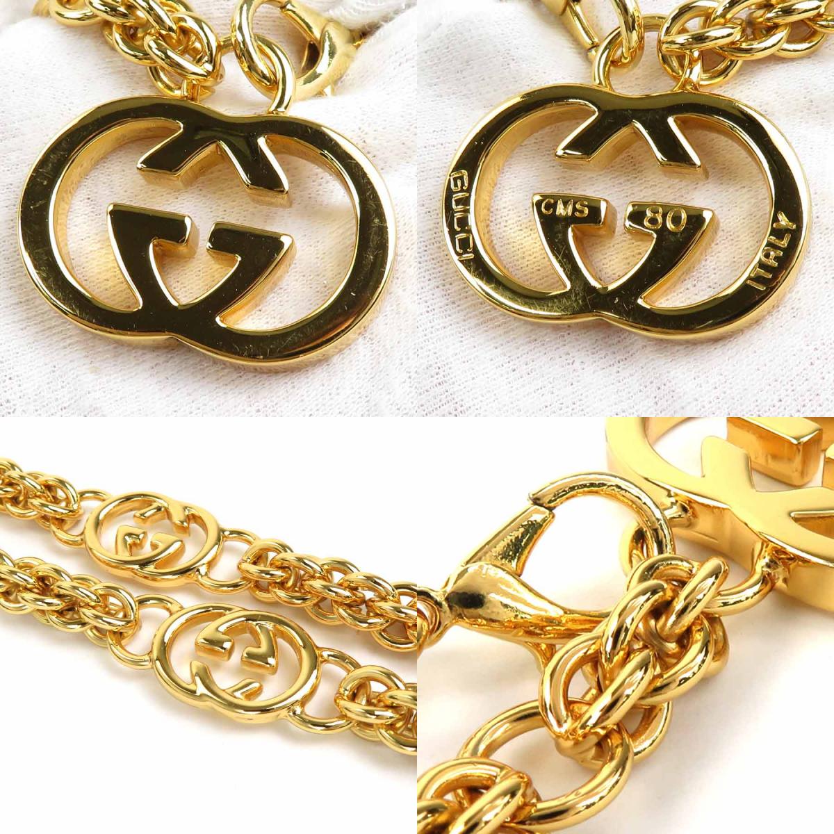 GUCCI グッチ チェーンベルト ダブルG インターロッキング ゴールド