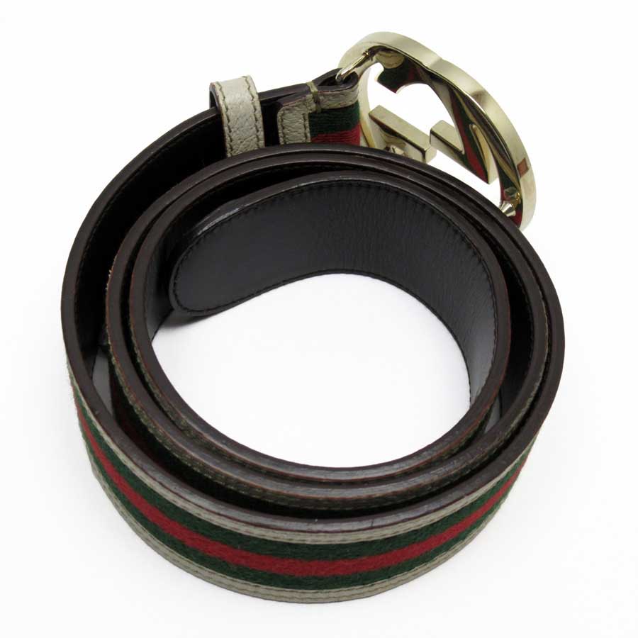楽天市場】グッチ GUCCI ベルト（90/36） ダブルG アイボリーxグリーン