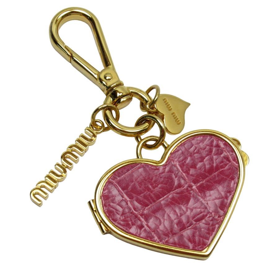 楽天市場】ミュウミュウ MIU MIU キーホルダー チャーム ハート ピンク