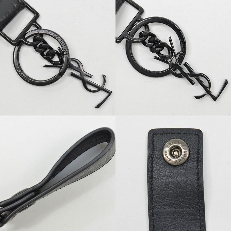 楽天市場】サンローラン SAINT LAURENT キーリング YSLロゴ ブラック