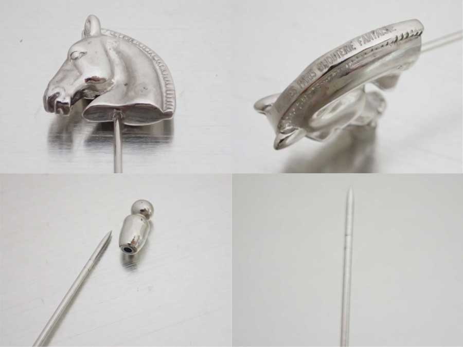 楽天市場】エルメス HERMES ブローチ ホースヘッド シルバー 金属素材